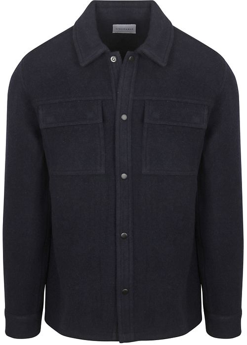 Suitable Overshirt Uldmiks Marineblå Product