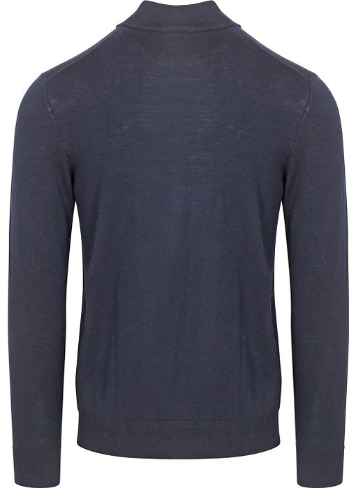 Profuomo Half Zip Pullover Merinowol Navy Product / Achterkant