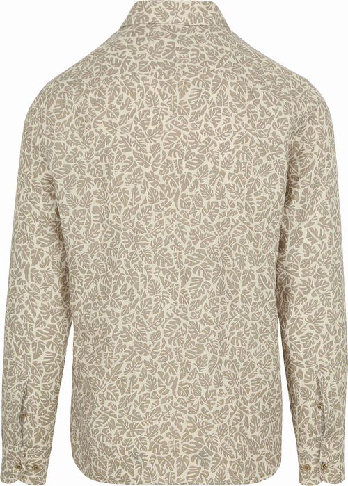 BOSS Skjorta Linne Tryck Beige Product / Achterkant