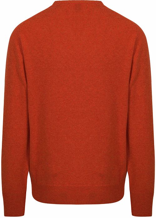 William Lockie V-neck Lambswool Ember Product / Achterkant