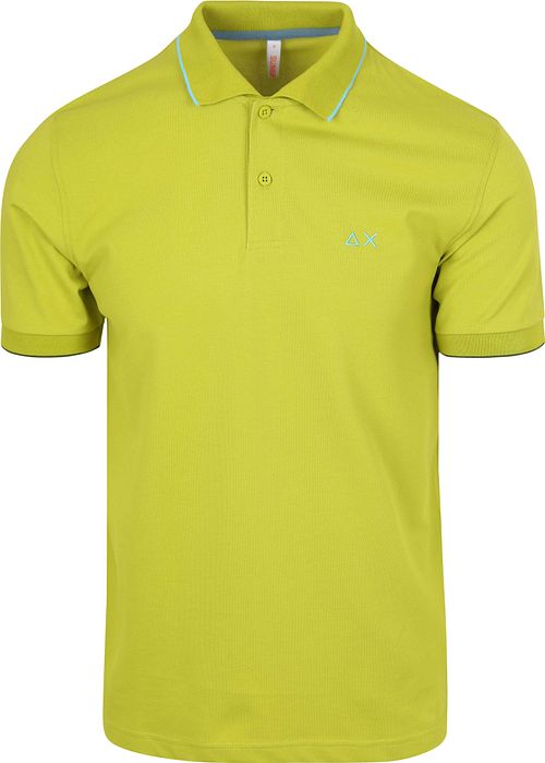 Polo Sun68 con colletto a righe sottili verde chiaro Product