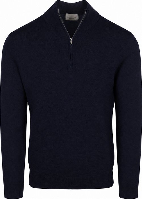 Profuomo Half Zip Pullover Merinowolle Navy