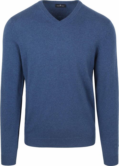 Steppin' Out Pullover V-Ausschnitt Merinowolle Mid Blau Product