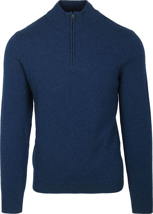 Steppin' Out sweter z półzamkiem z wełny merynosów, granatowy Product