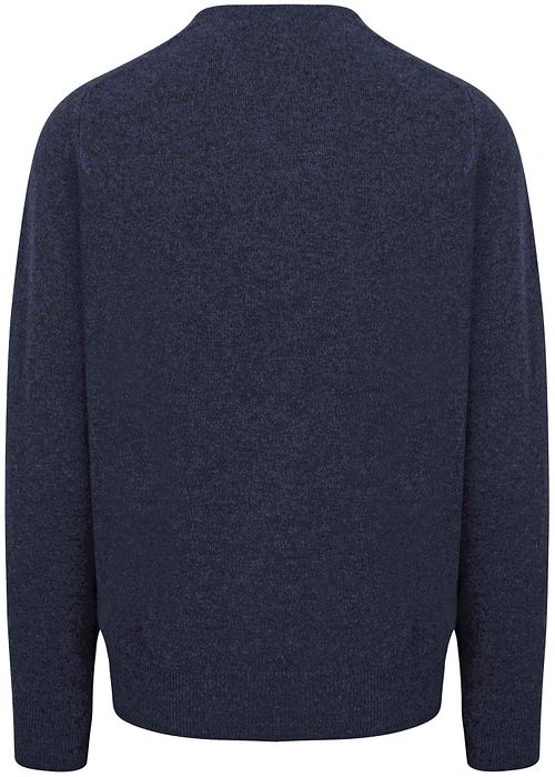 William Lockie V-hals Uld Indigo Meleret Product / Achterkant