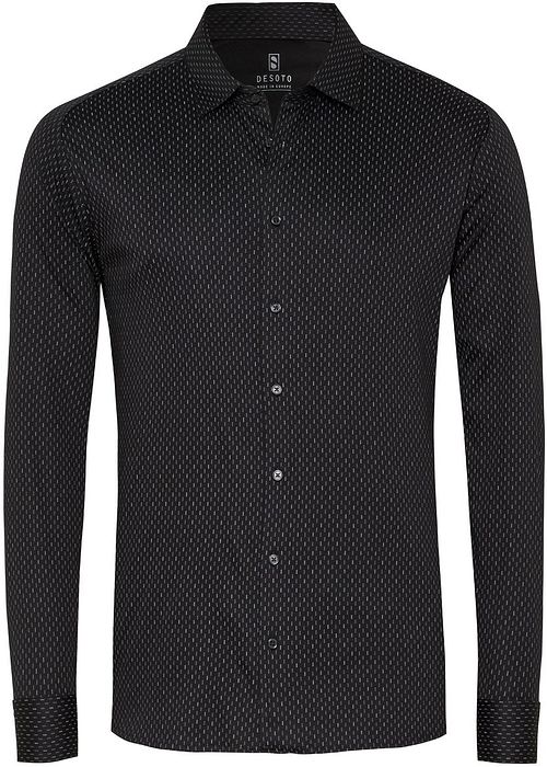 DESOTO Hemd Druck Structure Schwarz Product
