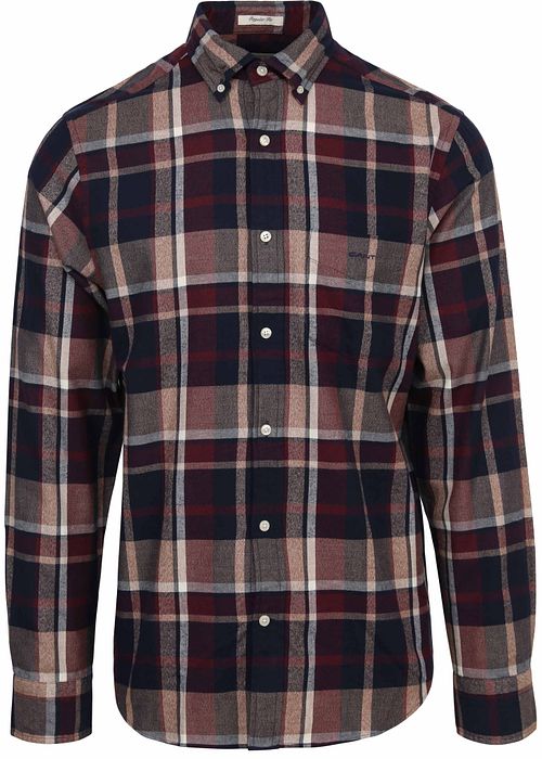 Gant Jaspé Hemd Ruiten Bordeaux Product