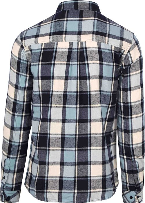 KnowledgeCotton Apparel Overhemd Lichtblauw Geruit Product / Achterkant