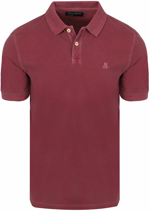 Koszulka polo Marc O'Polo z tkaniny piqué w kolorze czerwonym acai Product