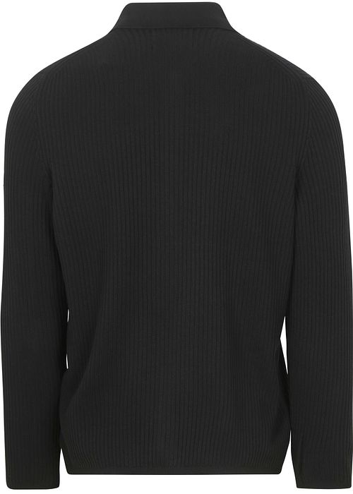 Marc O'Polo Vest Knapp Ribbet Marineblå Product / Achterkant