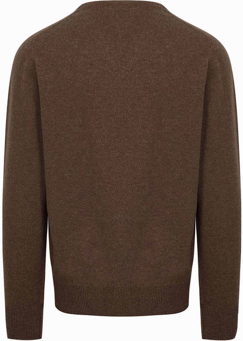 William Lockie maglione con scollo a V in lana d’agnello color mocha Product / Achterkant