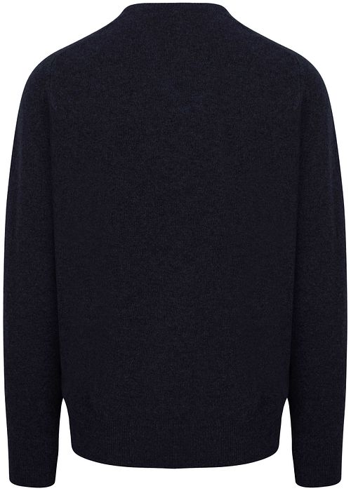 William Lockie Sweter z wełny jagnięcej V Midnight Mix Navy Product / Achterkant