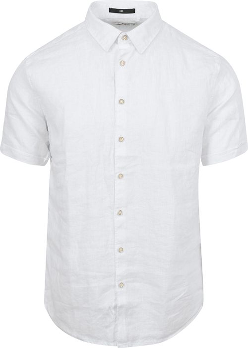 No Excess Short Sleeve Overhemd Linnen Wit Product
