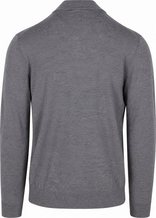 Profuomo Half Zip Pullover Merino Wool Grey