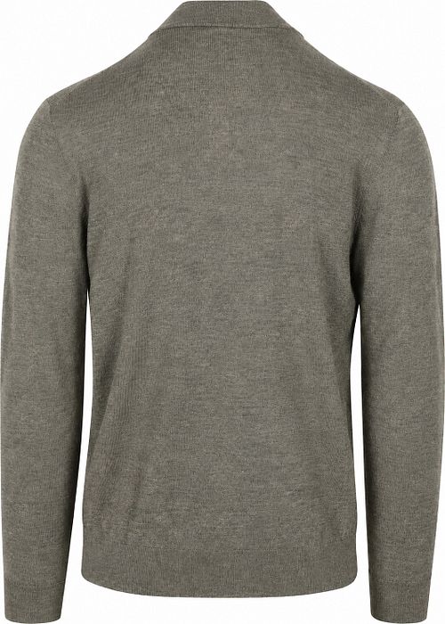 Profuomo Half Zip Pullover Merino Wool Green