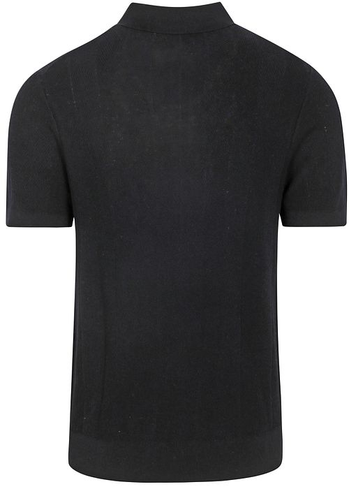 Profuomo Polo Linen Blend Herringbone Marine Product / Achterkant