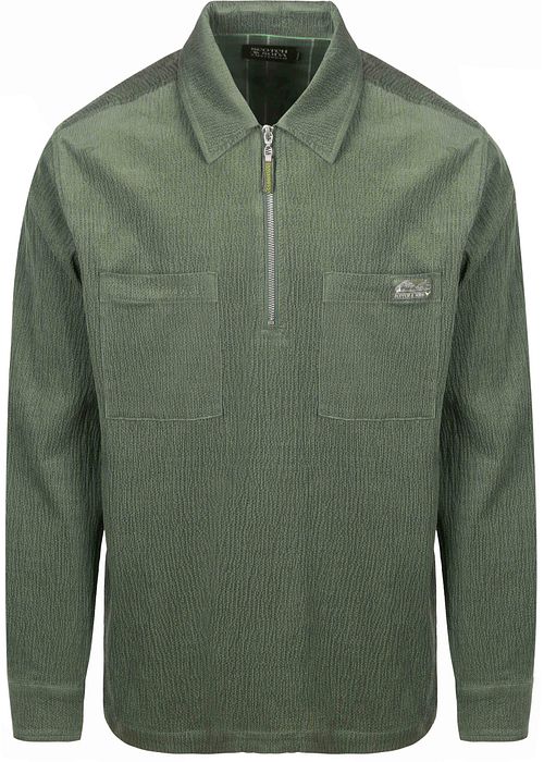 Scotch & Soda Fløjl Langærmet Polo Grøn Product