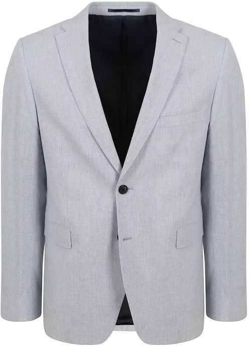 Suitable Blazer Linnen Streep Lichtblauw Product