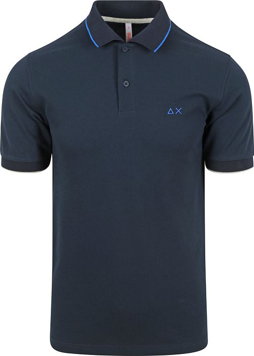 Sun68 Polo Shirt Small Stripe Collar Navy Product