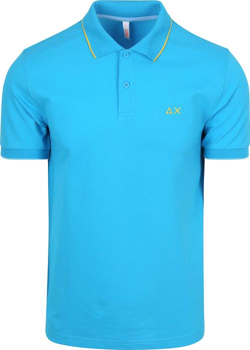 Sun68 Poloshirt med Små Stribede Krave i Blå Product