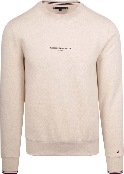 Tommy Hilfiger Tröja Logga med Kontrastkant Greige Product