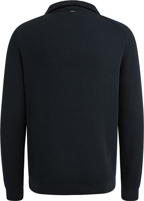 Vanguard sweter z półgolfem na suwak, struktura rib, granatowy Product / Achterkant