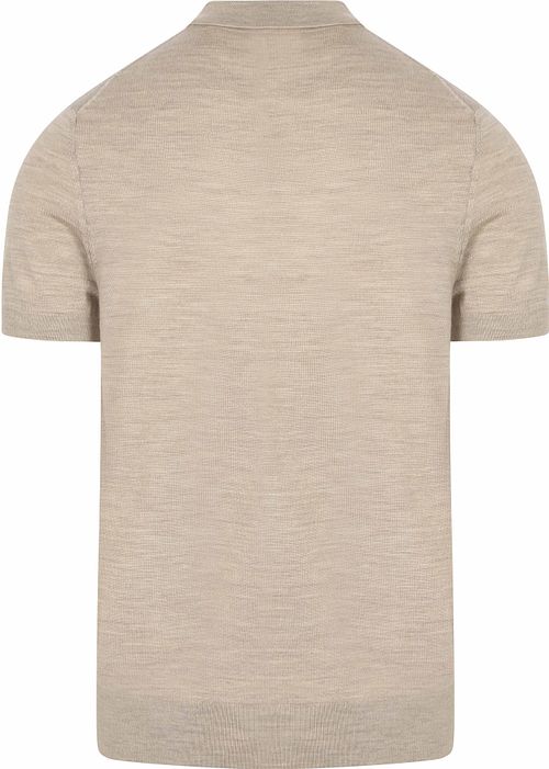 Beżowa koszulka polo Suitable Rishi z wełny merynosów Product / Achterkant