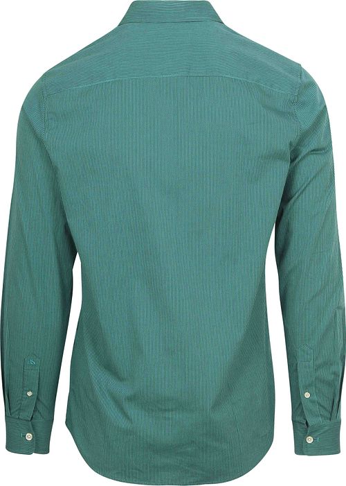 Scotch and Soda Overhemd Essential Poplin Stripe Groen Product / Achterkant