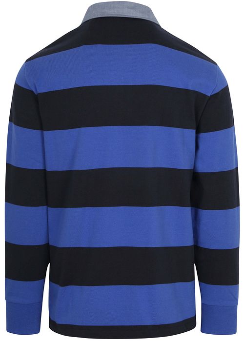 Gant Heavy Rugger Shield Polo Stribet Marineblå Royal Blue Product / Achterkant