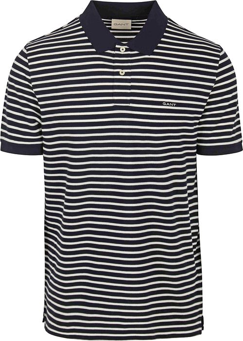 Gant Poloshirt Pique Navy Streep Product