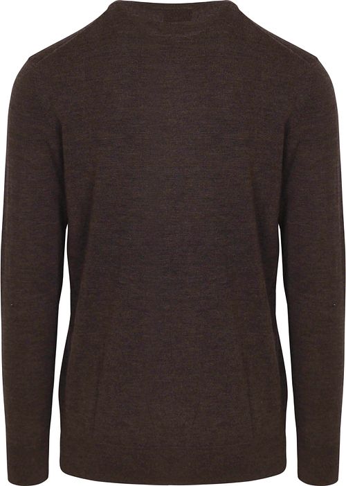 Profuomo Pull-over Laine Merinos Marron Foncé Product / Achterkant