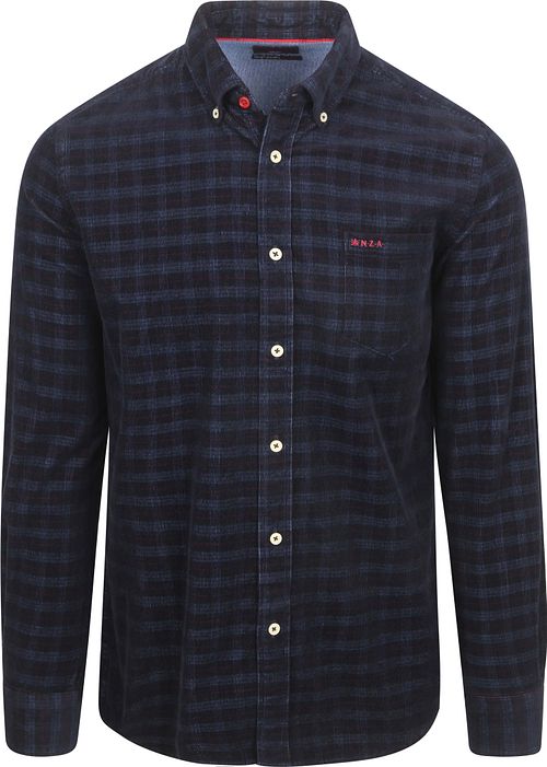 NZA Chemise Kauri Velours Côtelé Marine à Carreaux Product