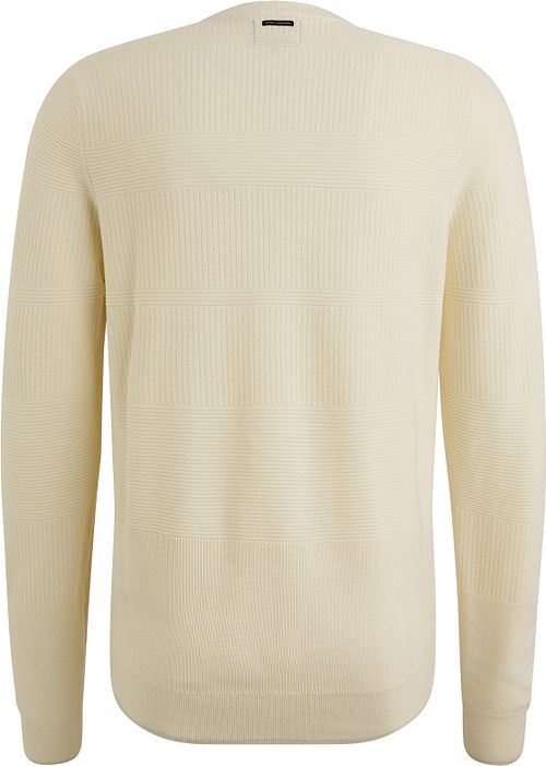 PME Legend Struktur Pullover Melange Ecru Product / Achterkant