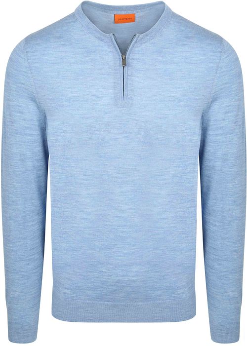Suitable Crew Zip Merino Light Blue