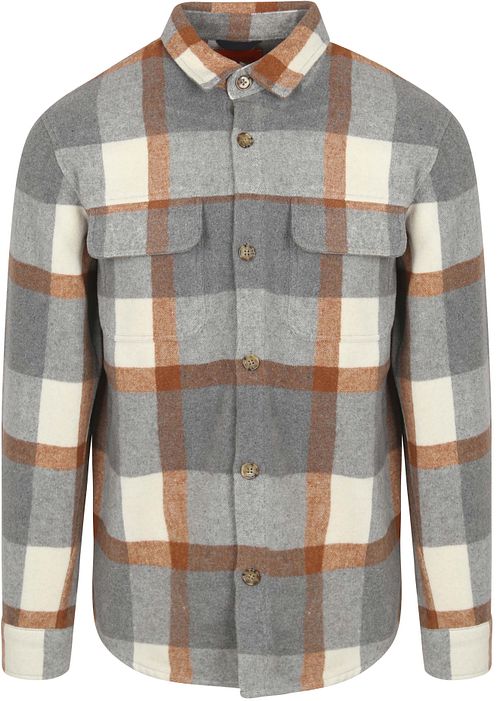 Suitable Overshirt August z domieszką wełny w kolorze szarym Product