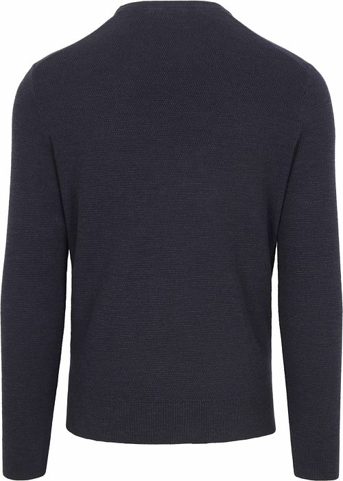 Suitable sweater i Slub Navy med struktur Product / Achterkant