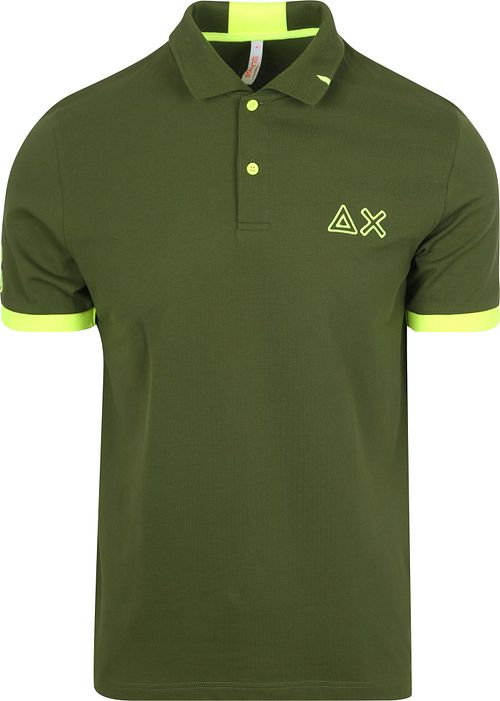 Sun68 Poloshirt Logo Fluo Army Groen Product