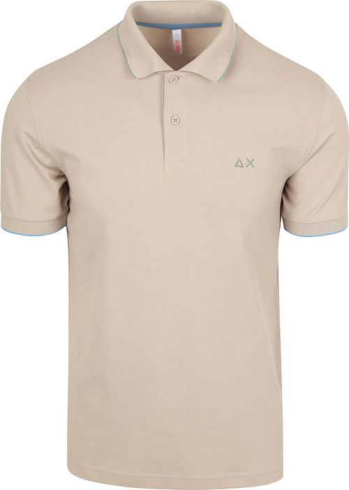 Sun68 Poloshirt Small Stripe Collar Greige Product