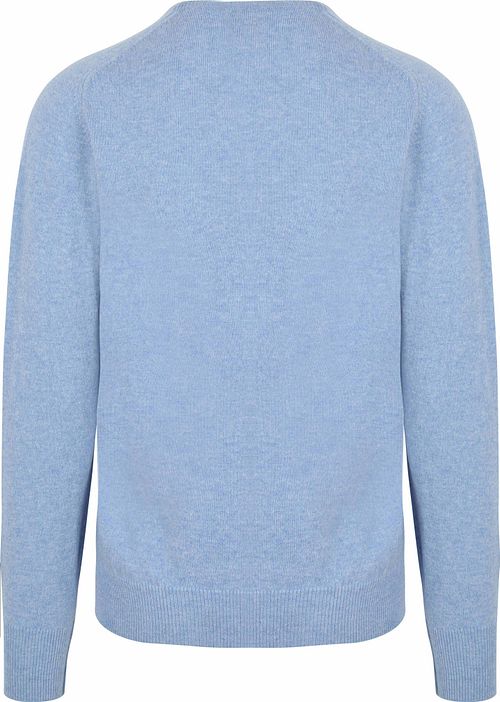 William Lockie jersey de lana de cordero con cuello de pico en azul claro Product / Achterkant