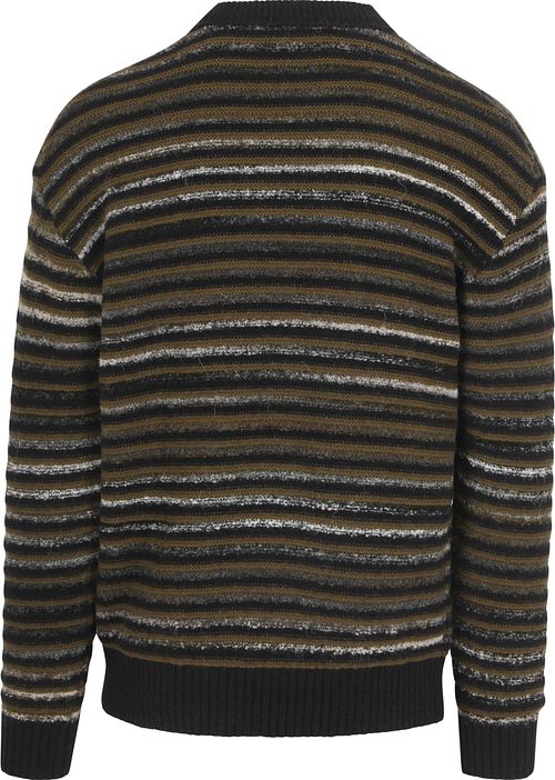 BOSS Sweter Aturn z domieszką wełny w paski czarny Product / Achterkant