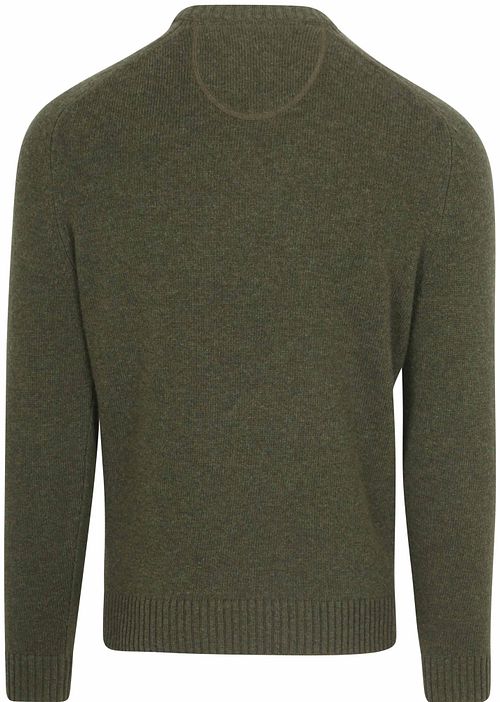 Maglione in lana d’agnello Suitable con girocollo verde oliva Product / Achterkant