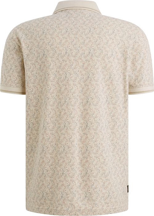 PME Legend Poloshirt Piquet Print Ecru Product / Achterkant