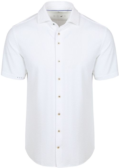 R2 Chemise Seersucker Manches Courtes Blanche