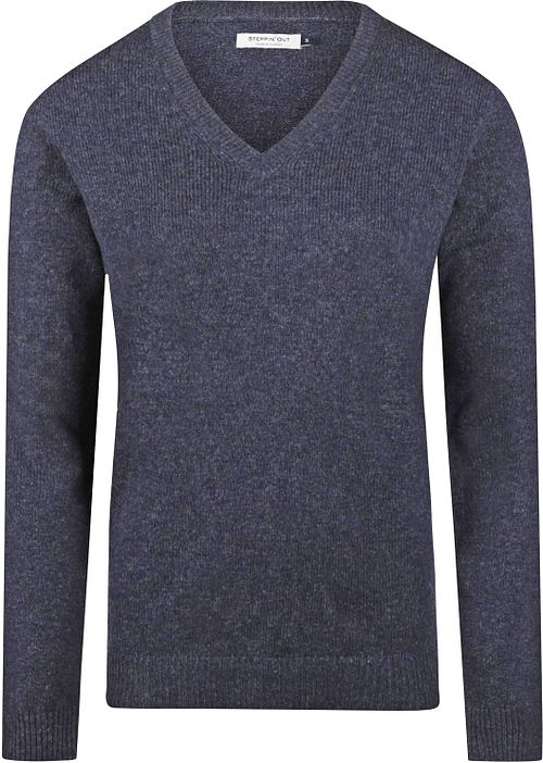 Steppin' Out Women Pullover V-Neck Lambswool Navy Product