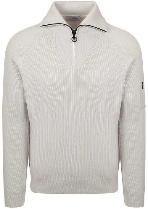 Suitable Half Zip Tröja Tias Cooldry Stickad Greige Product