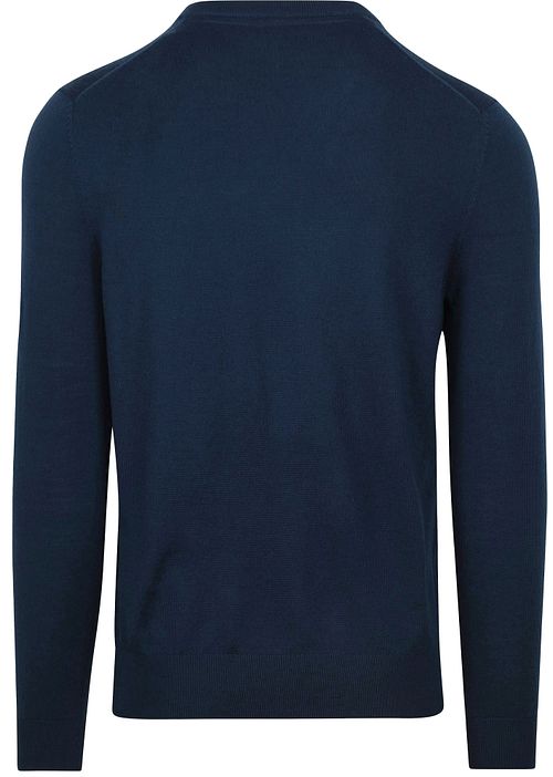Suitable Jersey de merino con cuello en V azul marino Product / Achterkant