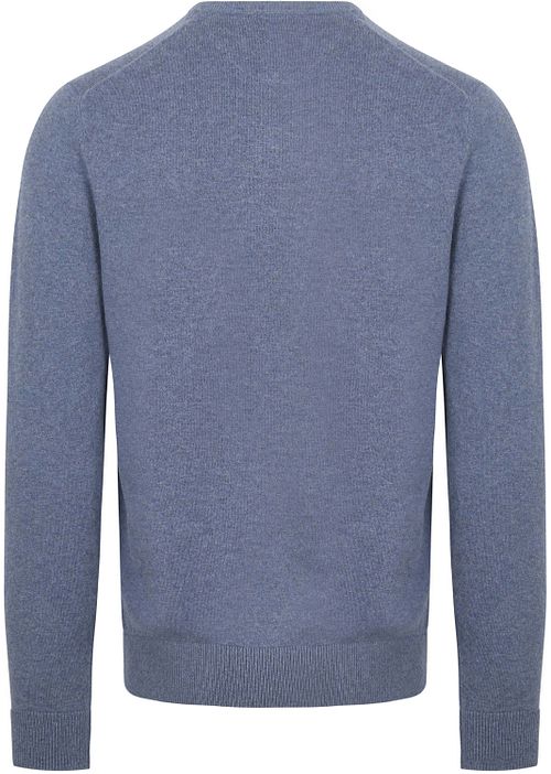 Sweter McGregor z wełną merynosów, z dekoltem w serek, w kolorze niebieskim Product / Achterkant