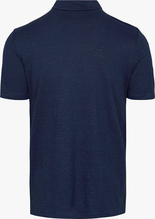 Knowledge Polo Regular Linnen Navy Product / Achterkant