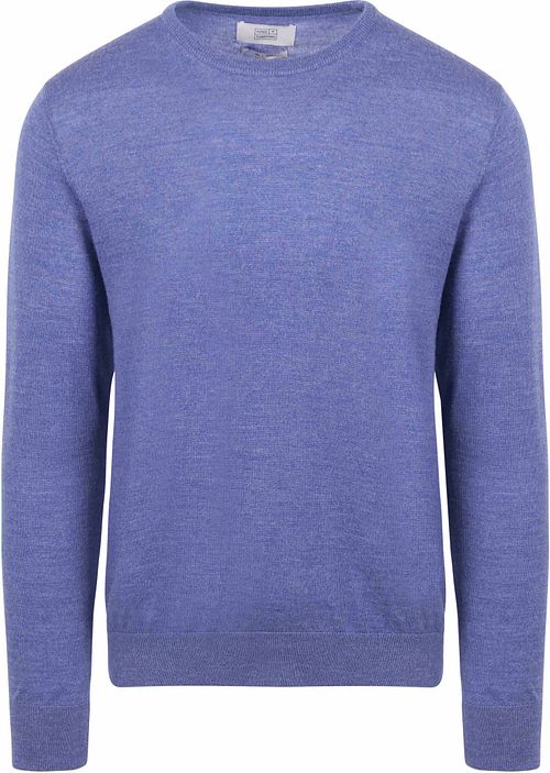 KING Essentials The John Pullover in lana merino blu medio Product