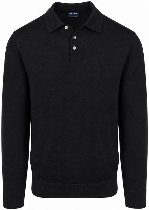 Koszulka polo OLYMP z długim rękawem z wełny, czarna Product